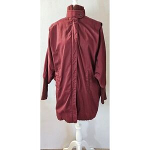 Vintage Fox Run Gale Gould Burgundy Plaid Lined Knit Trim Jacket Yugoslavia